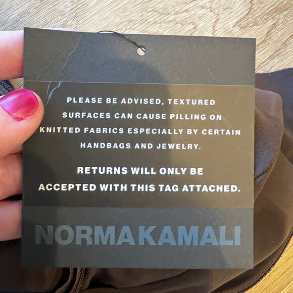 NORMA KAMALI Women's Sleeveless Catsuit With Footsie Size XXS/32 In Chocolate - Picture 13 of 15